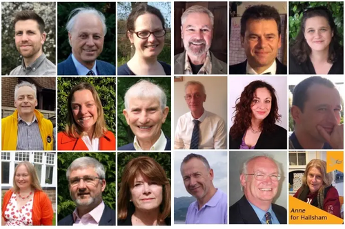 18 of the 24 LibDem Wealden District Council candidates in the May 2 2019 elections