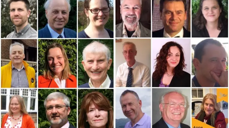 18 of the 24 LibDem Wealden District Council candidates in the May 2 2019 elections