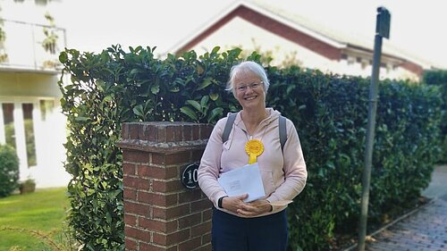 cllr jane clark delivering leaflets